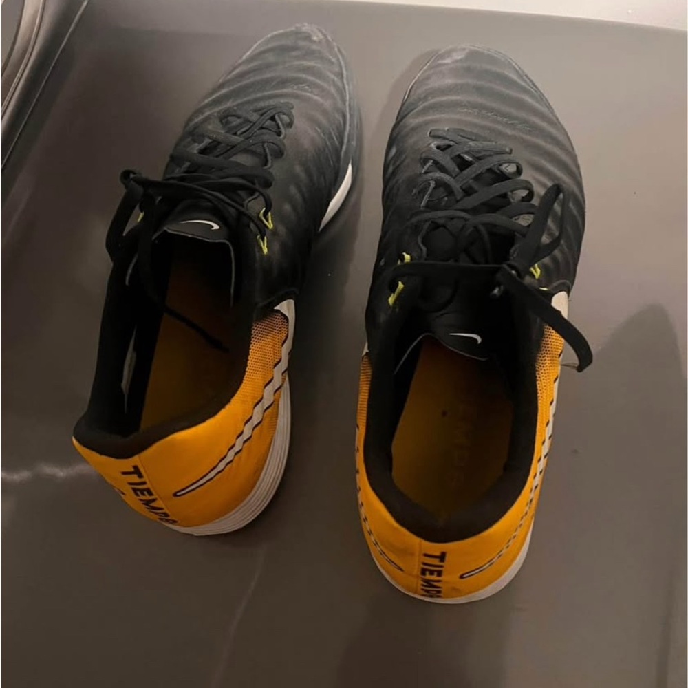 Nike Black and Yellow futsal soccer Athletic Shoes